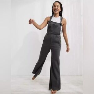 Aerie Wide Leg Women's Overalls - smoke gray